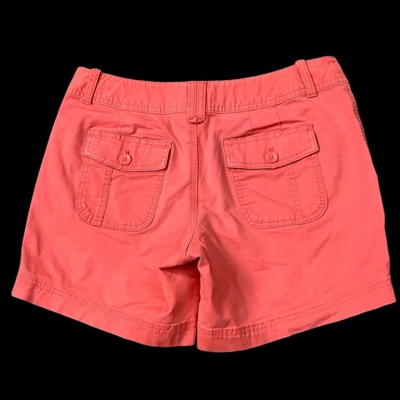 Women's Eddie Bauer 4 Small Shorts Pink Coral Twill Chino Khakis Cotton Stretch - Picture 3 of 8
